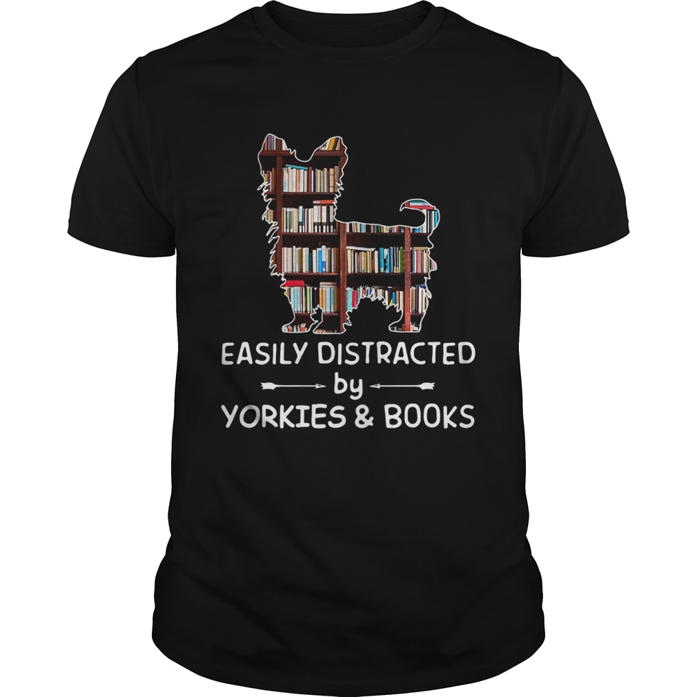 Easily Distracted By Yorkies And Books Crewneck shirt