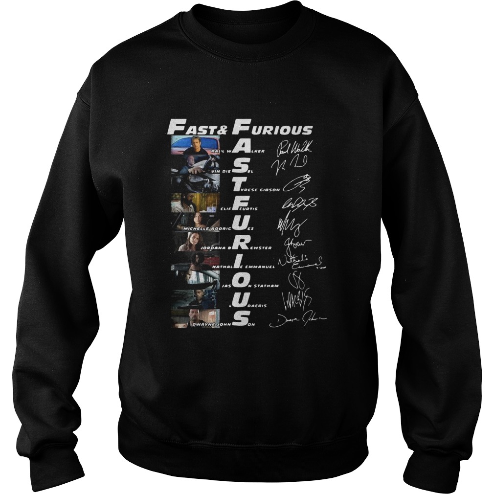 Fast and Furious Paul Walker Vin Diesel Tyrese Gibson signature Sweatshirt