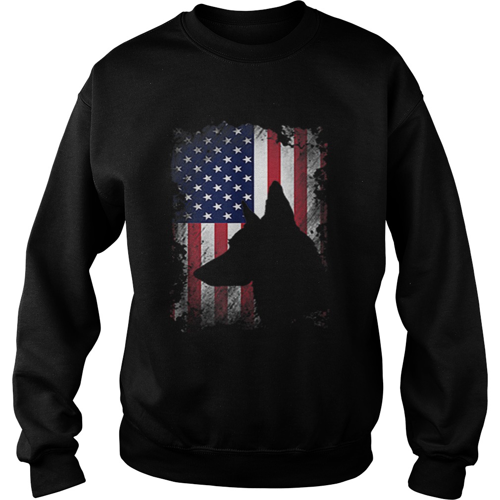 German Shepherd American Flag USA Sweatshirt