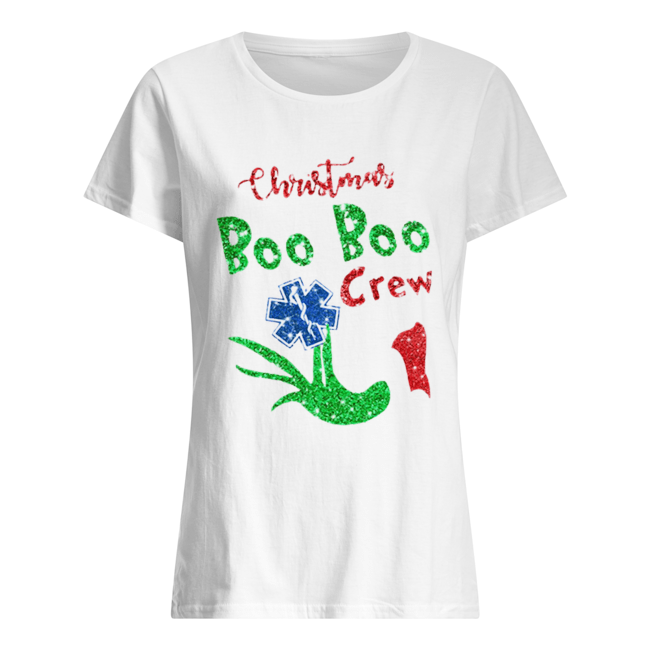 Grinch Hand Holding EMS Christmas Boo Boo Crew Classic Women's T-shirt