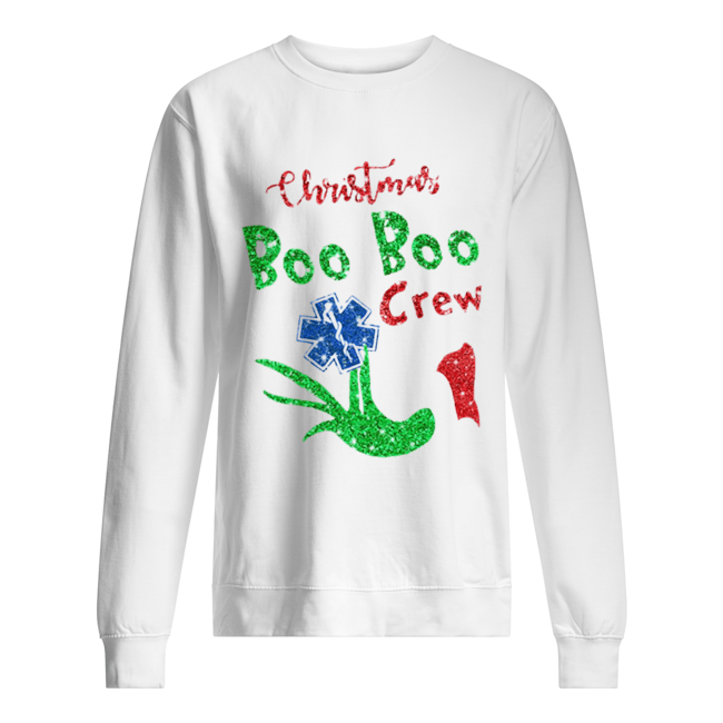 Grinch Hand Holding EMS Christmas Boo Boo Crew Unisex Sweatshirt