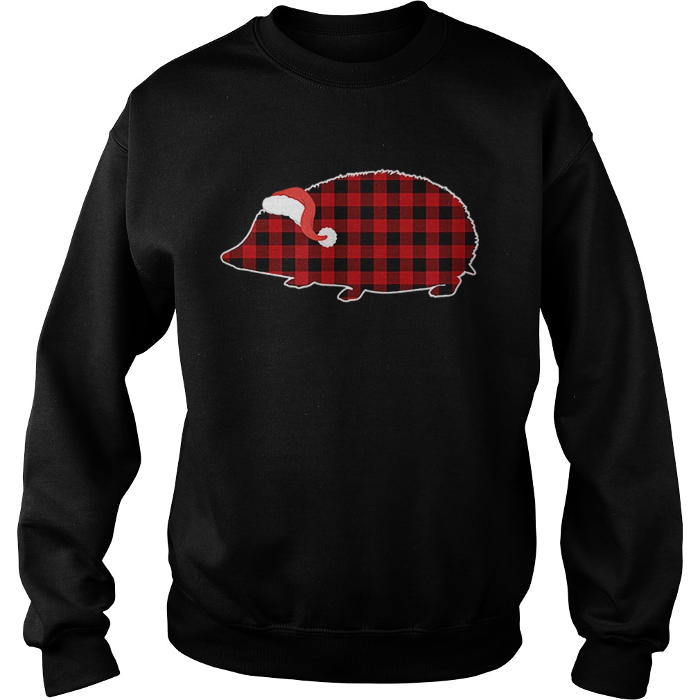 Hedgehog Christmas Buffalo Plaid Pajamas Sweatshirt