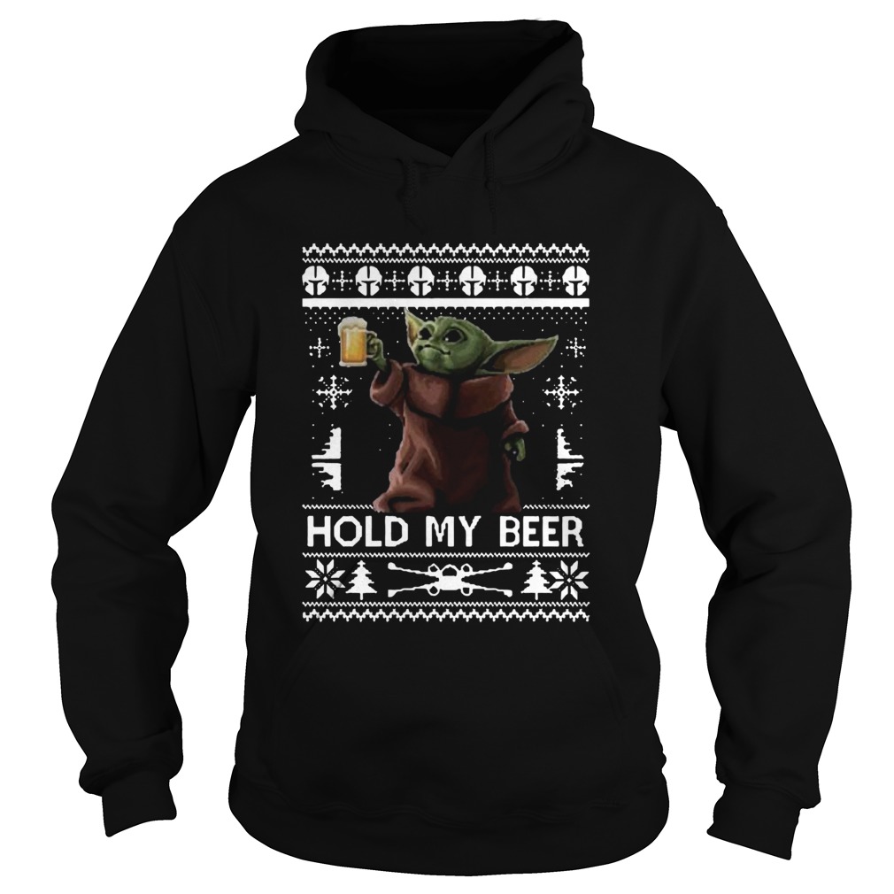 Hold My Beer Baby Yoda Christmas Hoodie