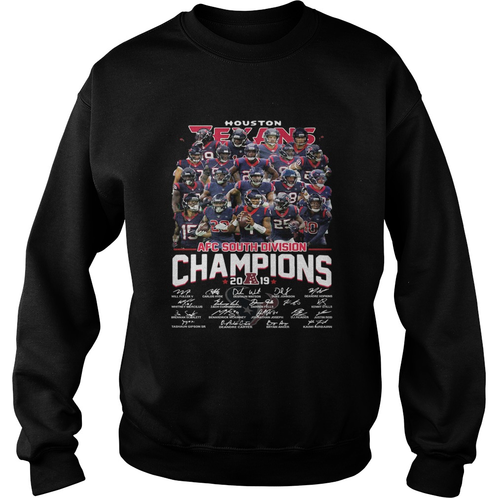 Houston Texans AFC 2019 South Divison Champions Signatures Sweatshirt