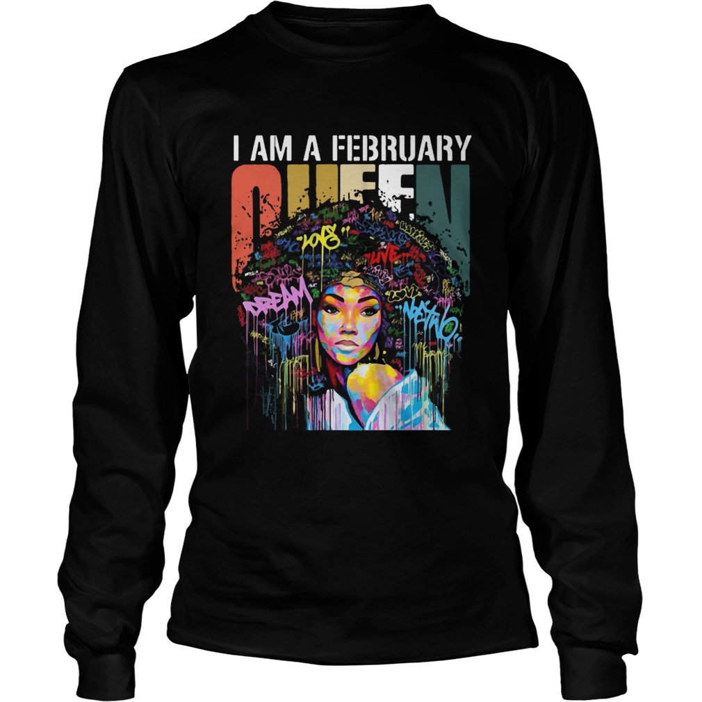 I am A February Queen Colorful Vintage LongSleeve