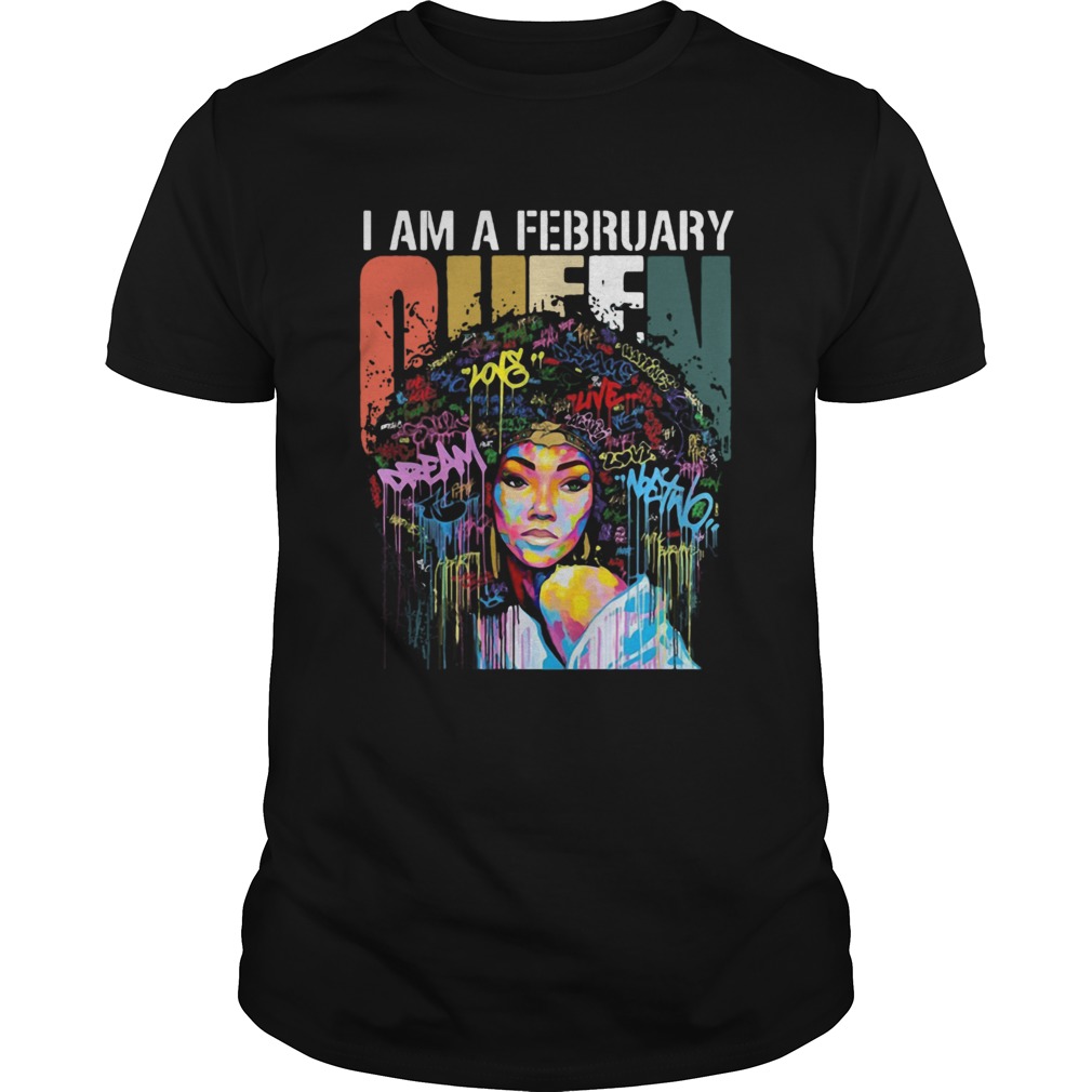 I am A February Queen Colorful Vintage shirt