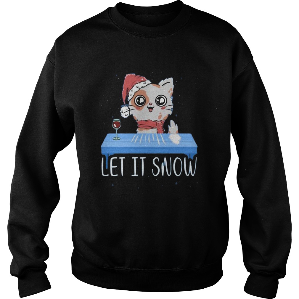 Let It Snow Santa Cocaine Cat Kitten Sweatshirt