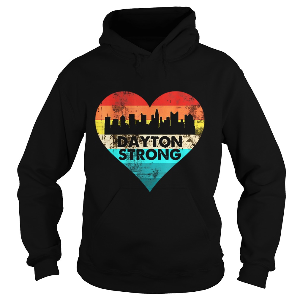 Love Dayton Strong Ohio Heart Vintage Hoodie