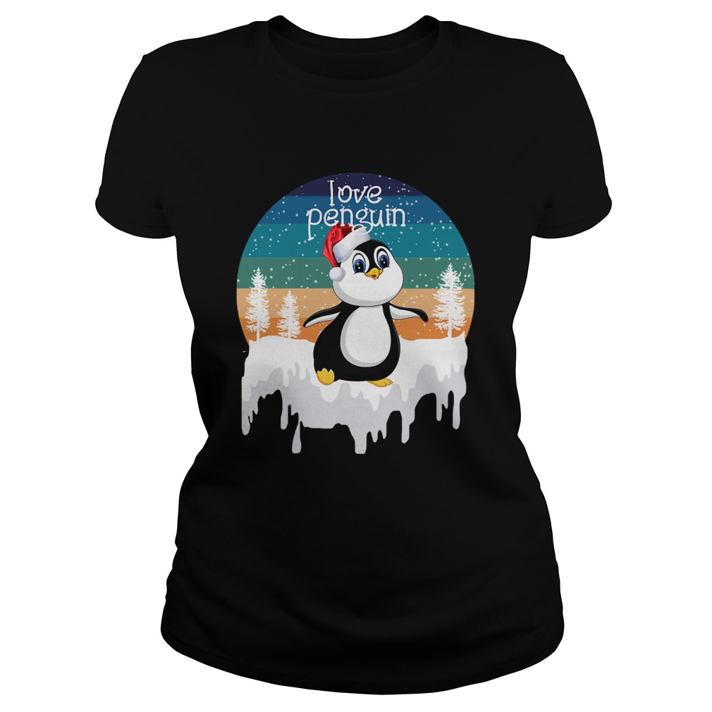 Love Penguin In Santa Christmas Gift For Animal Lover Classic Ladies