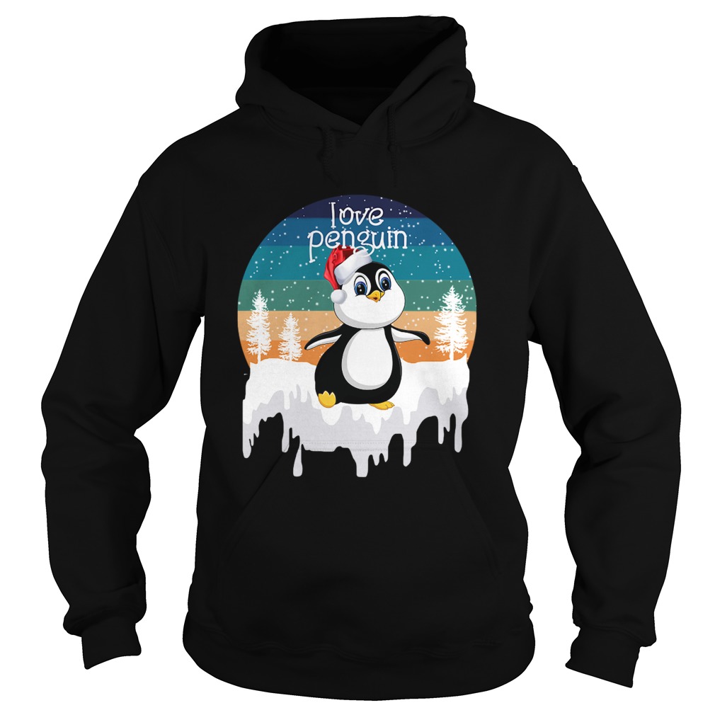 Love Penguin In Santa Christmas Gift For Animal Lover Hoodie