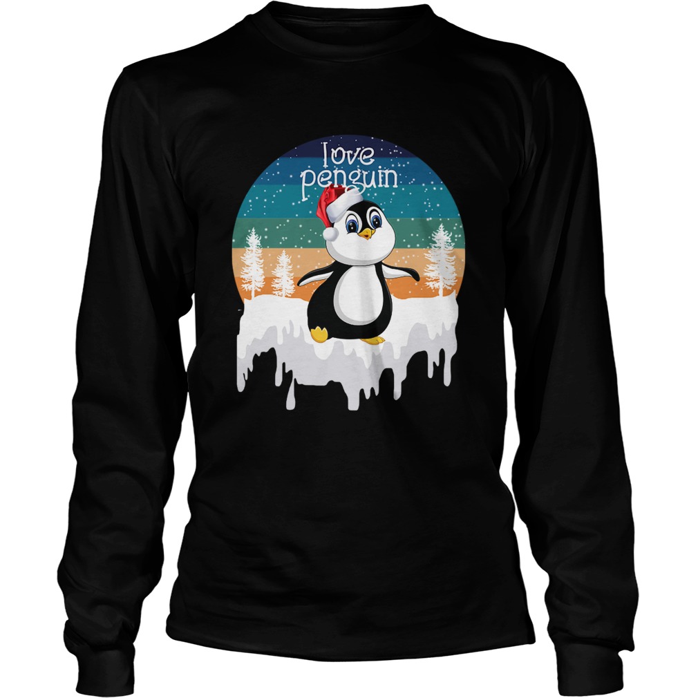 Love Penguin In Santa Christmas Gift For Animal Lover LongSleeve