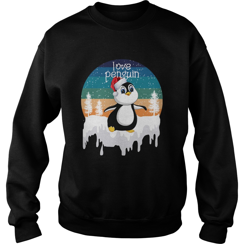 Love Penguin In Santa Christmas Gift For Animal Lover Sweatshirt