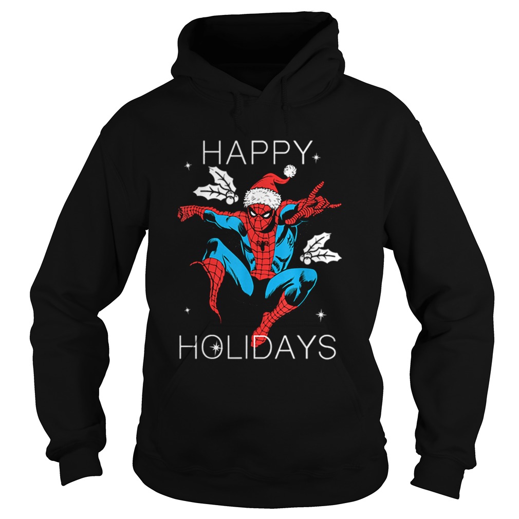 Marvel SpiderMan Happy Holidays Santa Christmas Hoodie