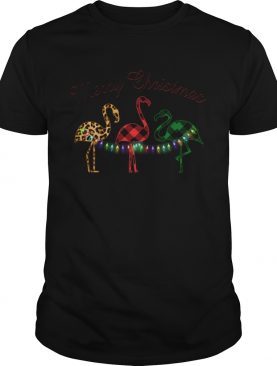 Merry Christmas Flamingo Lumberjack shirt