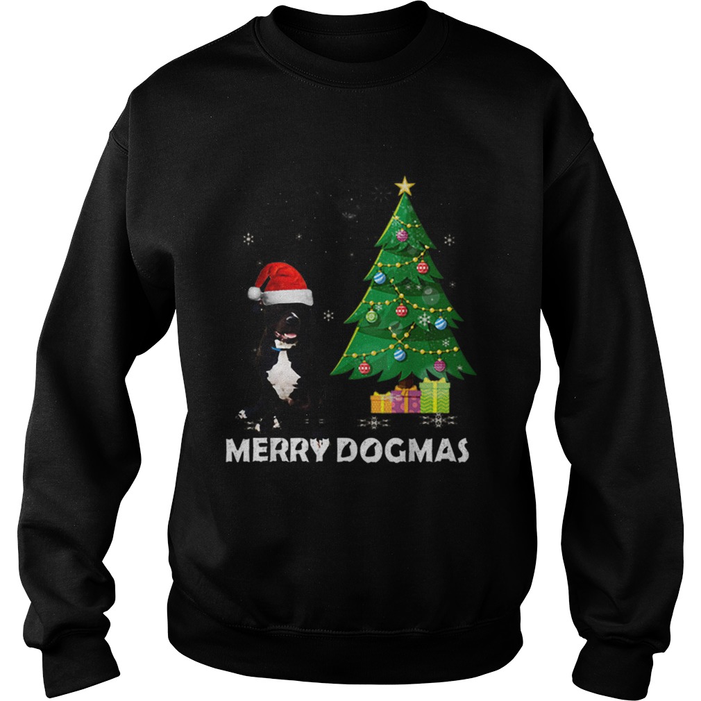 Merry Dogmas Pitbull Christmas dog decor Xmas tree Sweatshirt