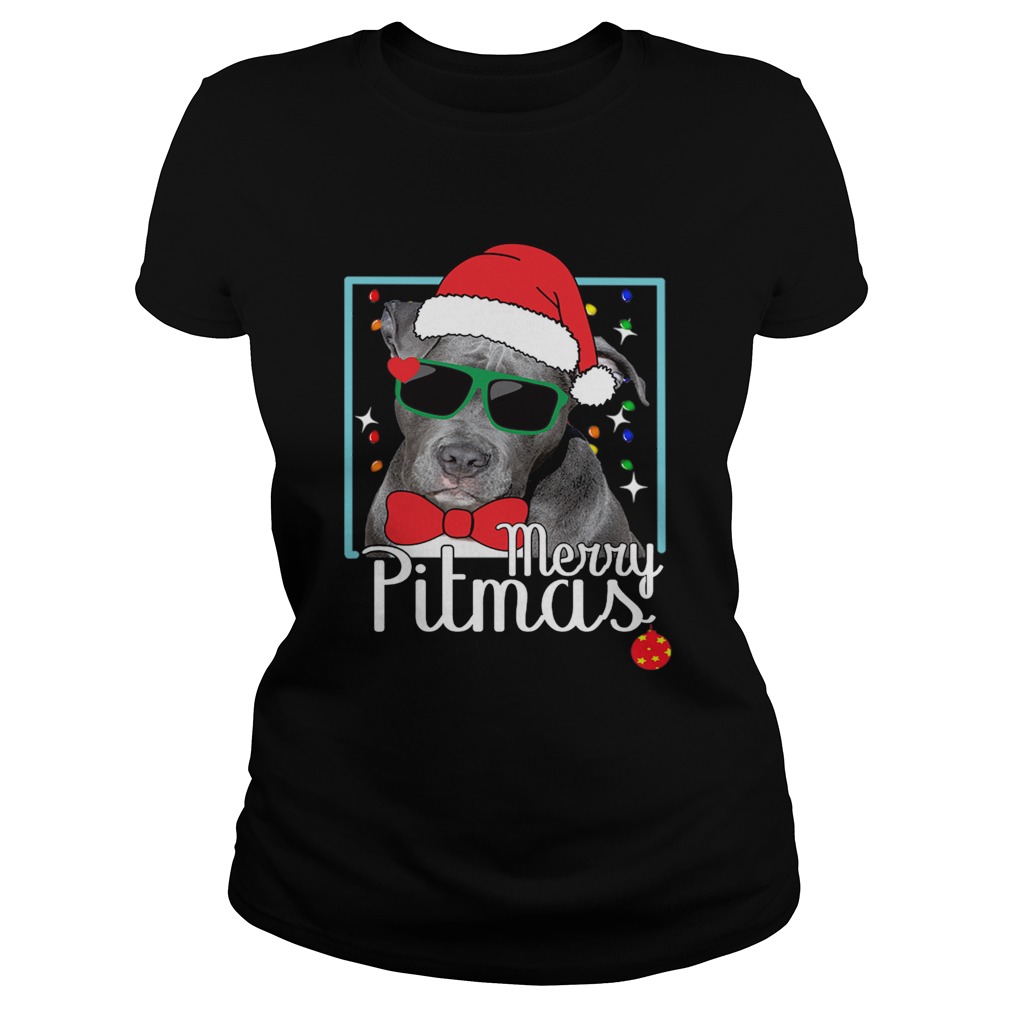 Merry Pitmas Pitbull Dog Funny Ugly Christmas Classic Ladies