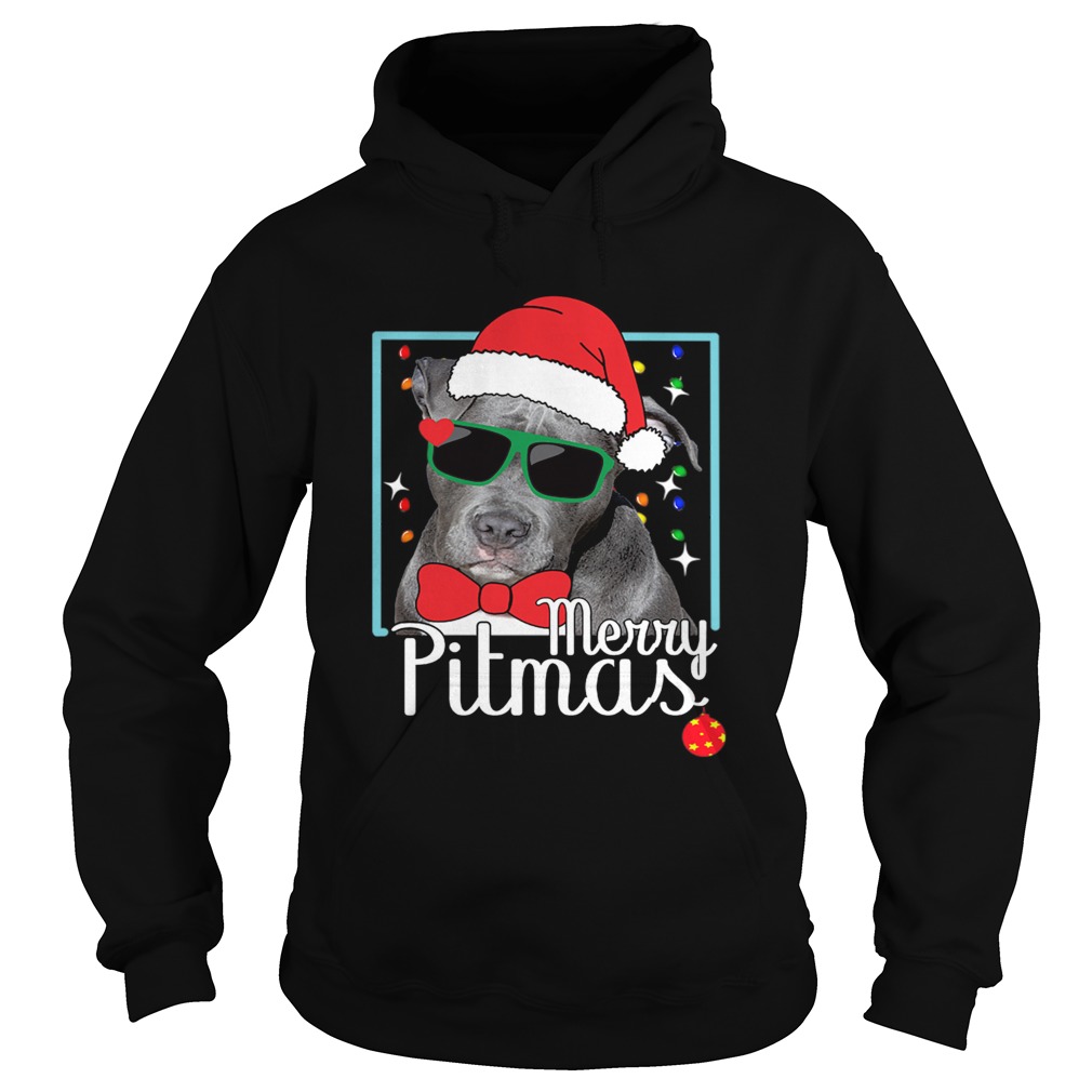 Merry Pitmas Pitbull Dog Funny Ugly Christmas Hoodie