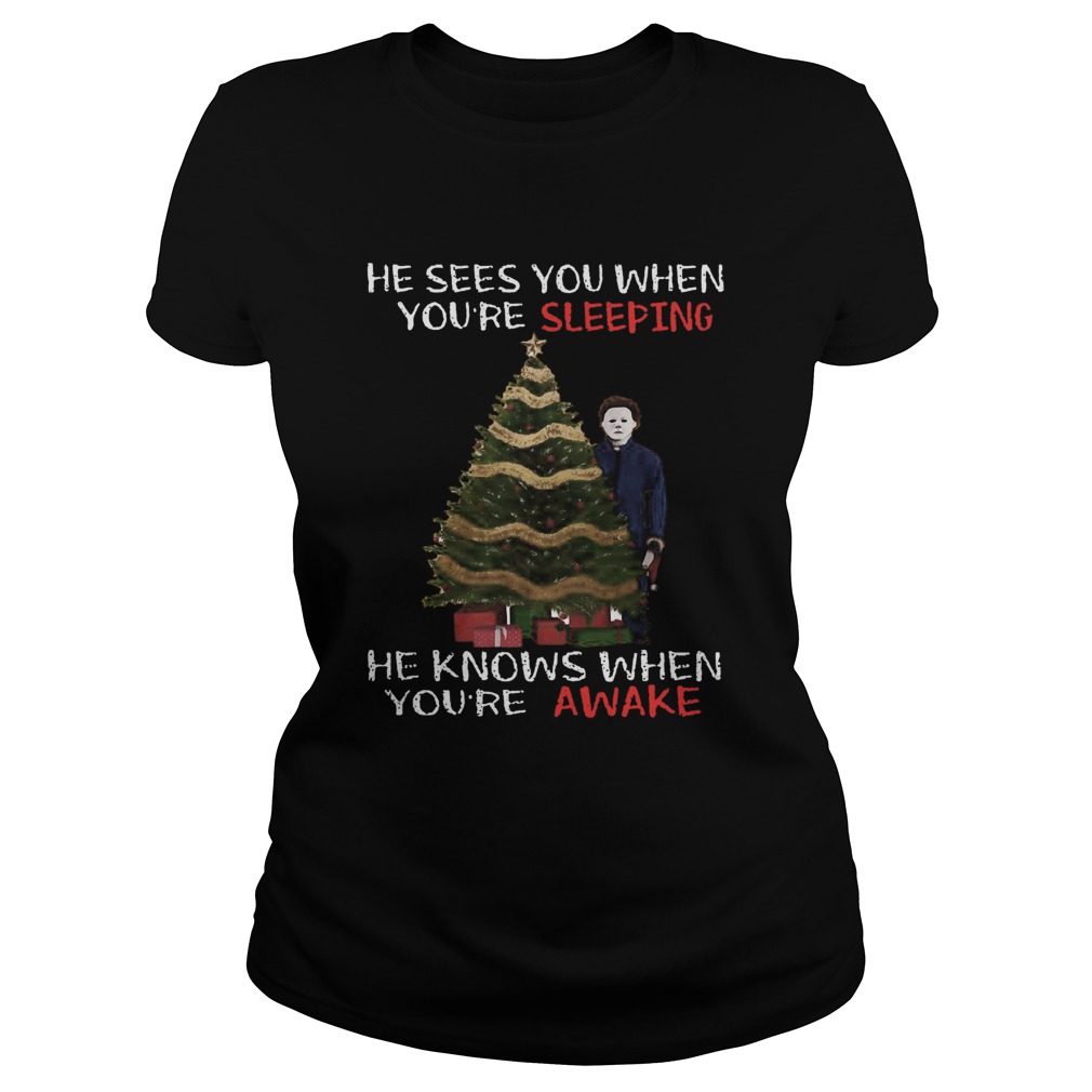Michael Myers Christmas Tree He Knows When Youre Awake Christmas Classic Ladies