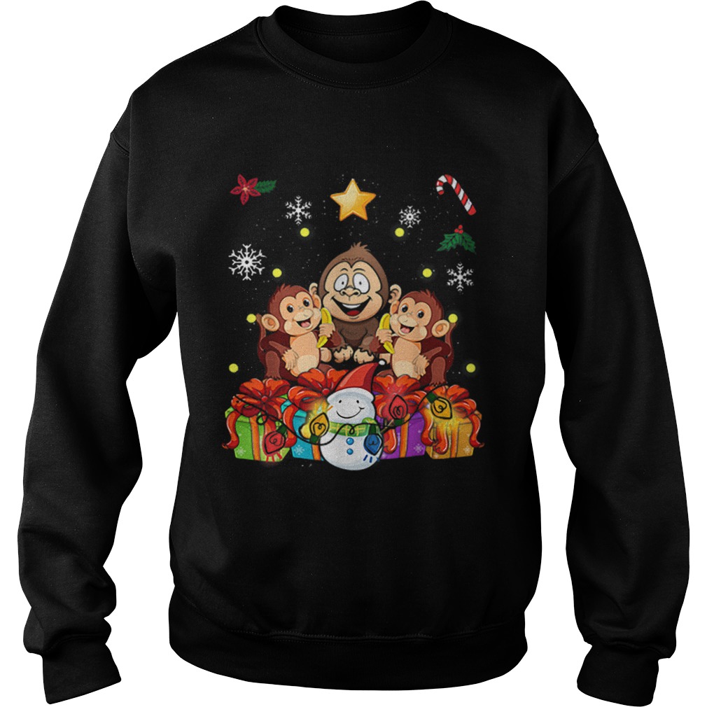 Monkey Christmas Tree Cute Decor Sweatshirt