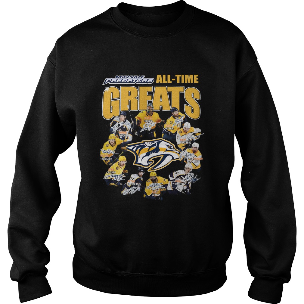 Nashville Predators Alltime Greats Players Signatures Sweatshirt