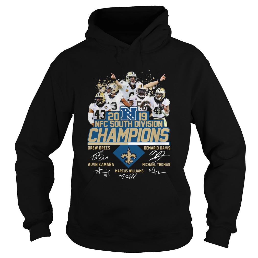 New Orleans Saints 2019 NFC South Division Champions players signature Hoodie