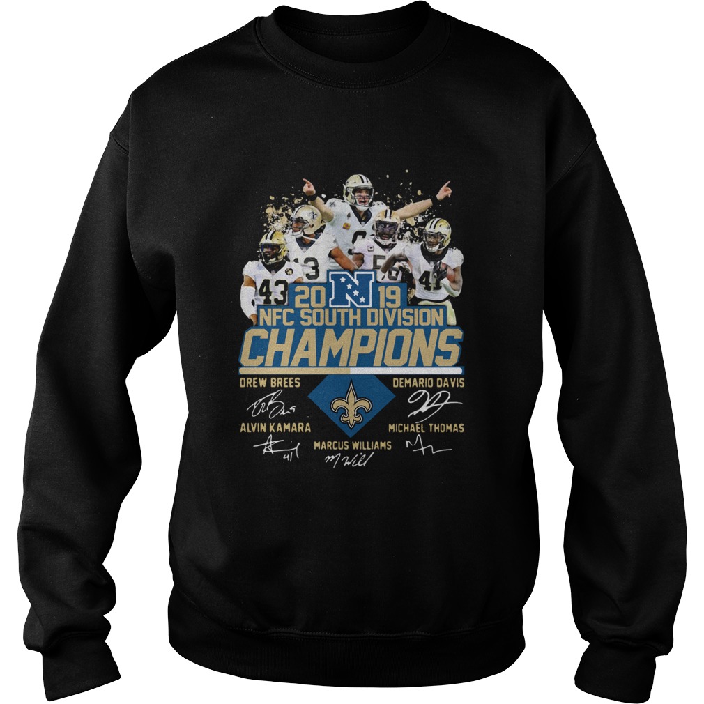 New Orleans Saints 2019 NFC South Division Champions players signature Sweatshirt