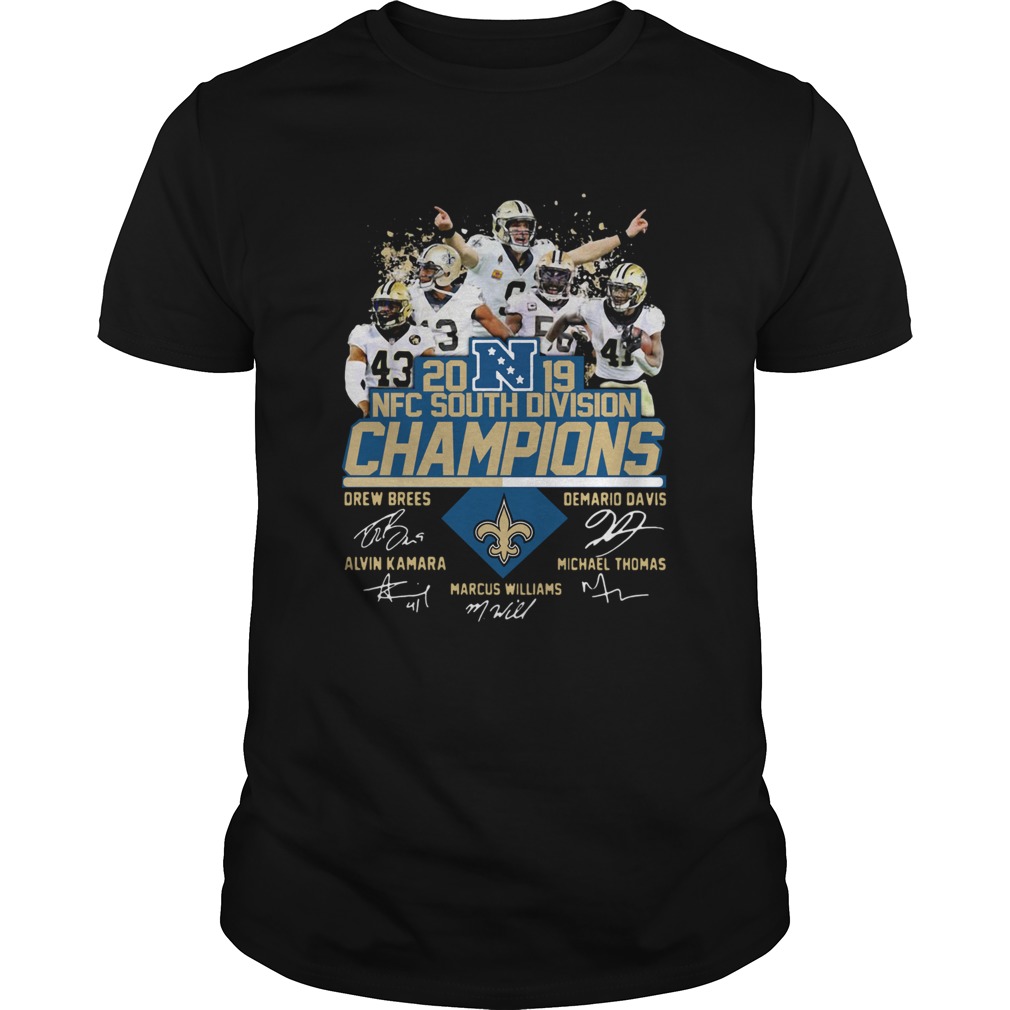 New Orleans Saints 2019 Nfc South Division Champions Players Signature Shirt
