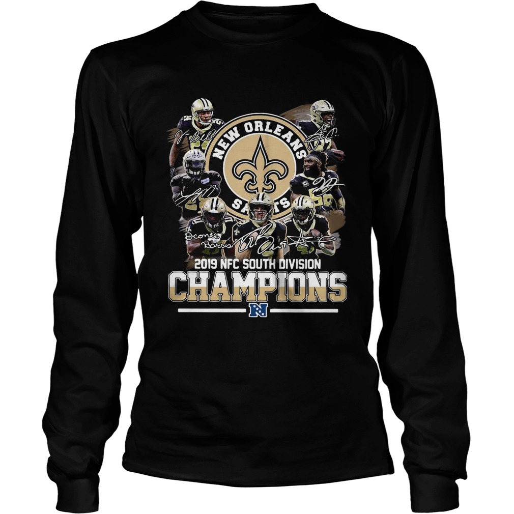 New Orleans Saints 2019 NFC south division Champions signatures LongSleeve