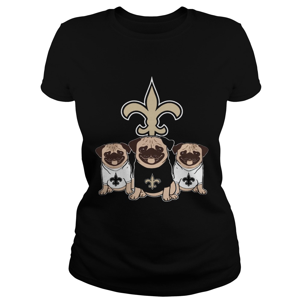 New Orleans Saints Pugs dog Classic Ladies