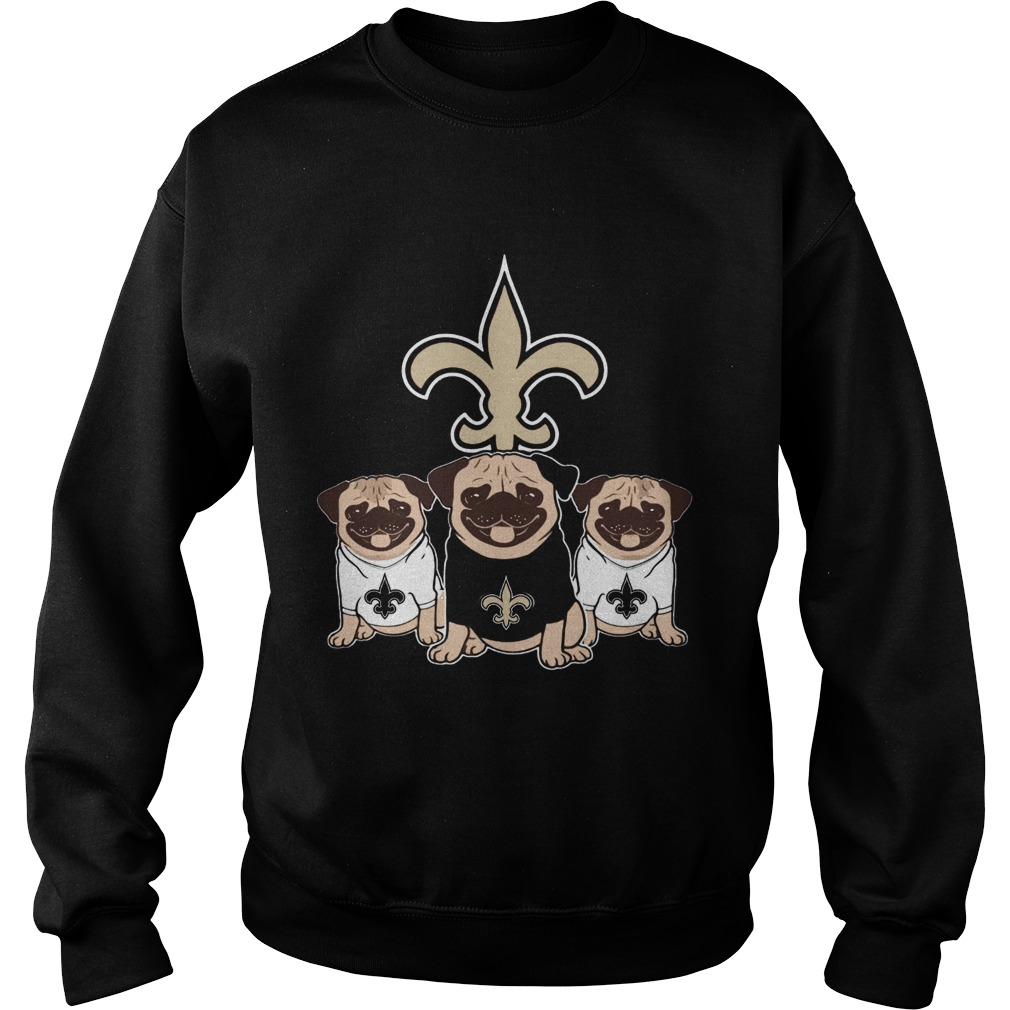 New Orleans Saints Pugs dog Sweatshirt