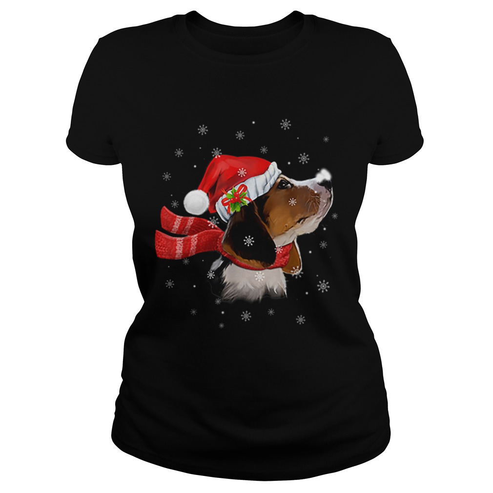 Nice Christmas Beagle Santa Hat Dog Lover Classic Ladies