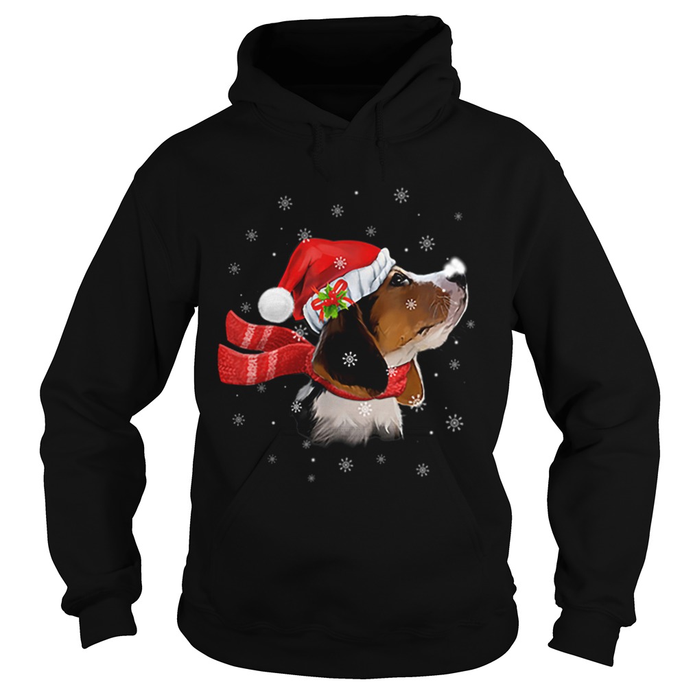 Nice Christmas Beagle Santa Hat Dog Lover Hoodie
