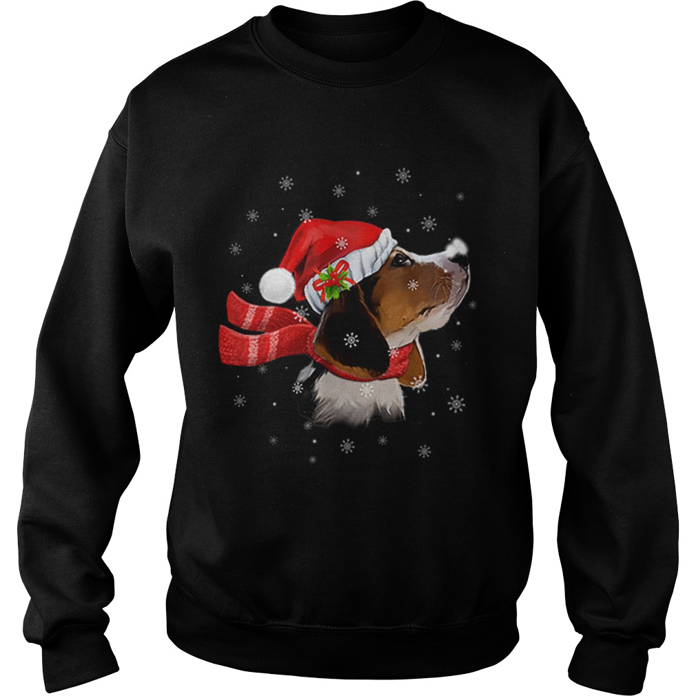Nice Christmas Beagle Santa Hat Dog Lover Sweatshirt