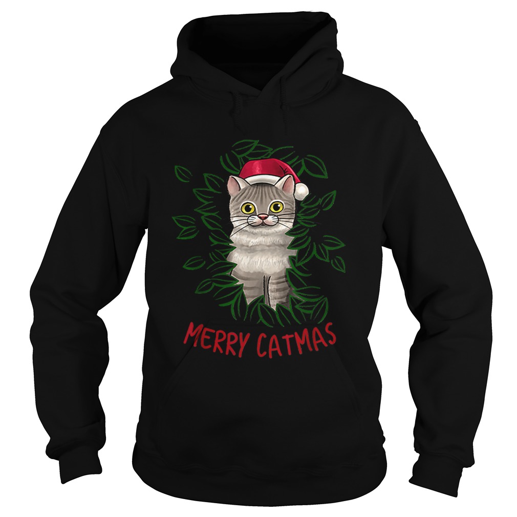 Nice Merry Catmas Christmas Cat Santa Hat Cute Cat Lover Hoodie