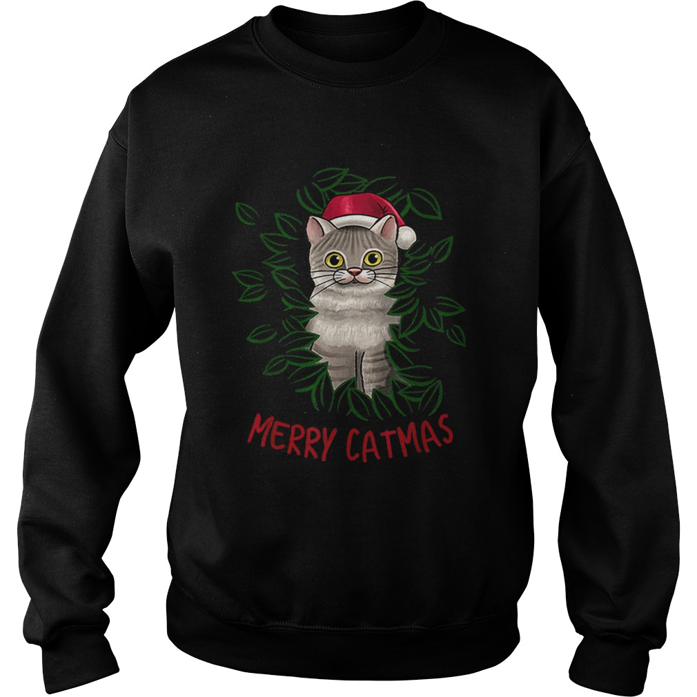 Nice Merry Catmas Christmas Cat Santa Hat Cute Cat Lover Sweatshirt