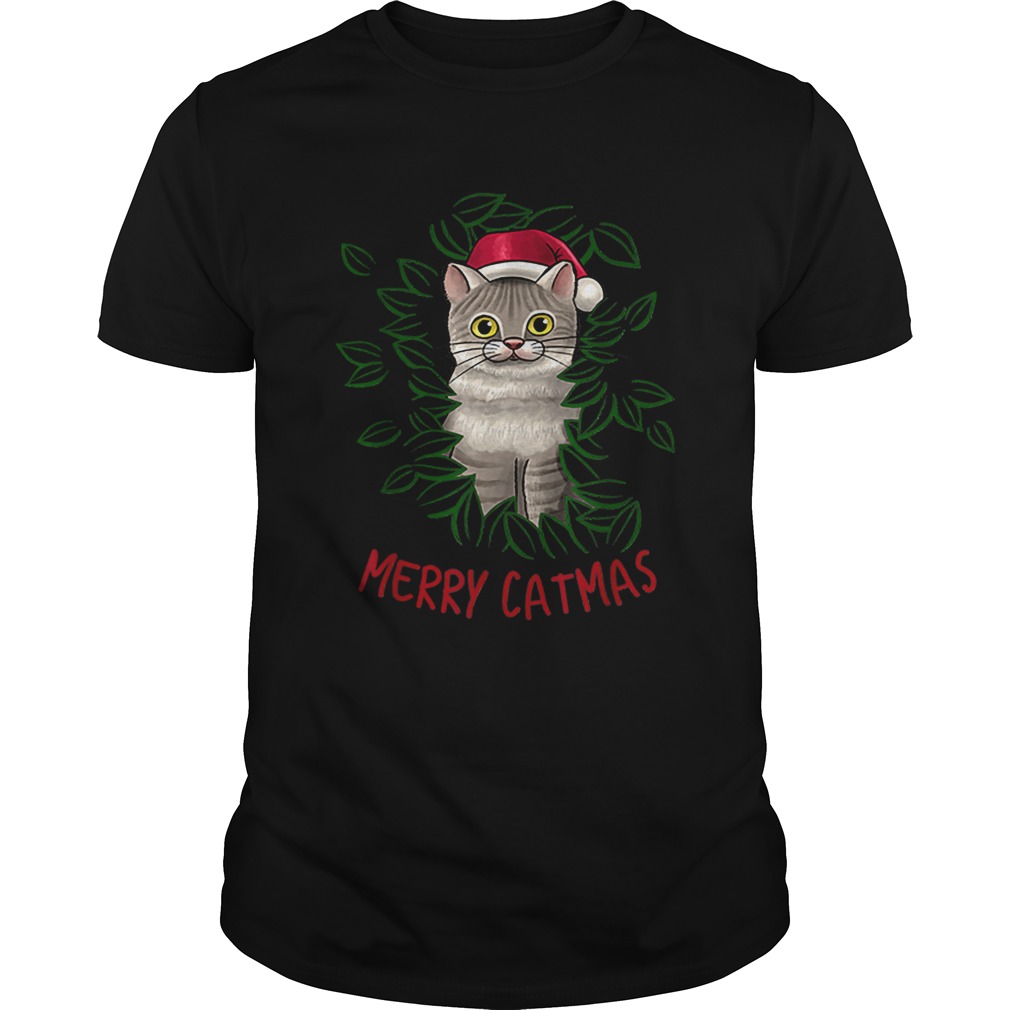 Nice Merry Catmas Christmas Cat Santa Hat Cute Cat Lover shirt