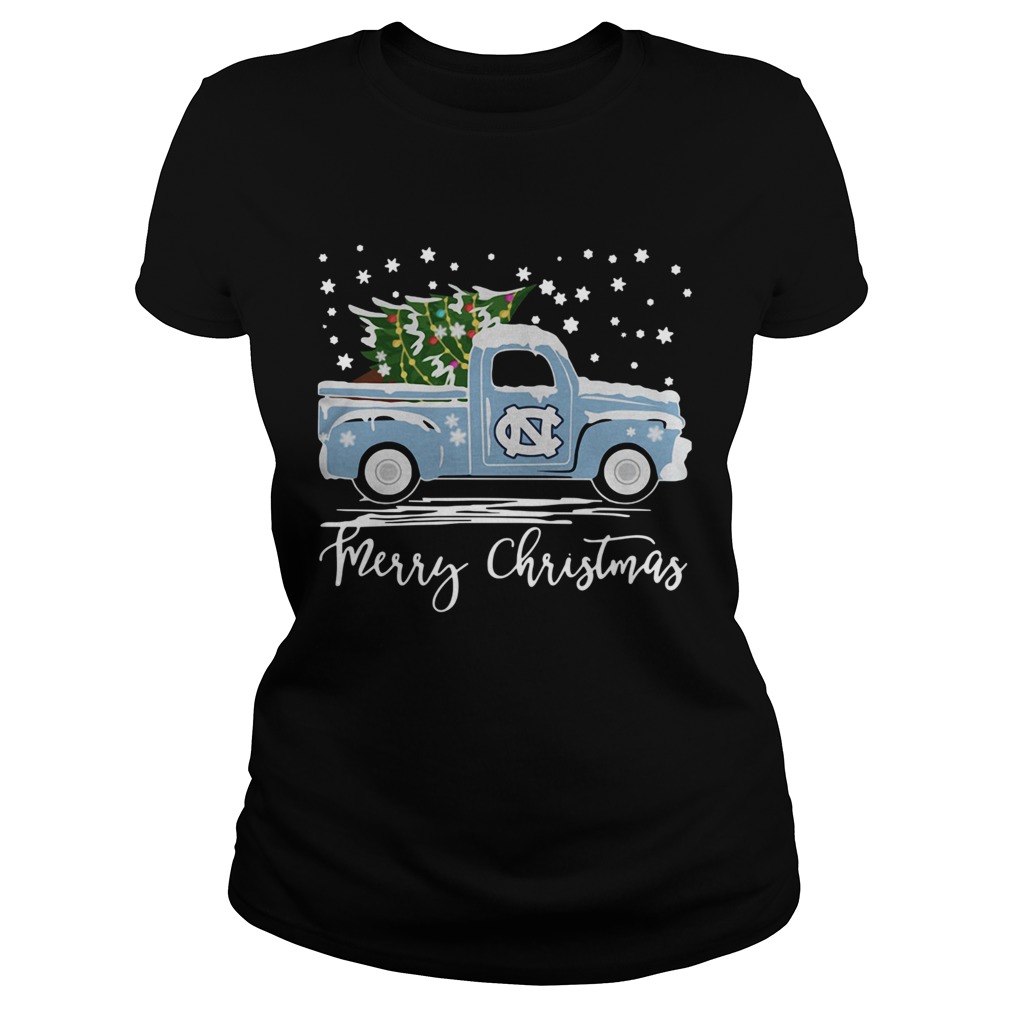 North Carolina Tar Heels Pickup Truck Merry Christmas Classic Ladies