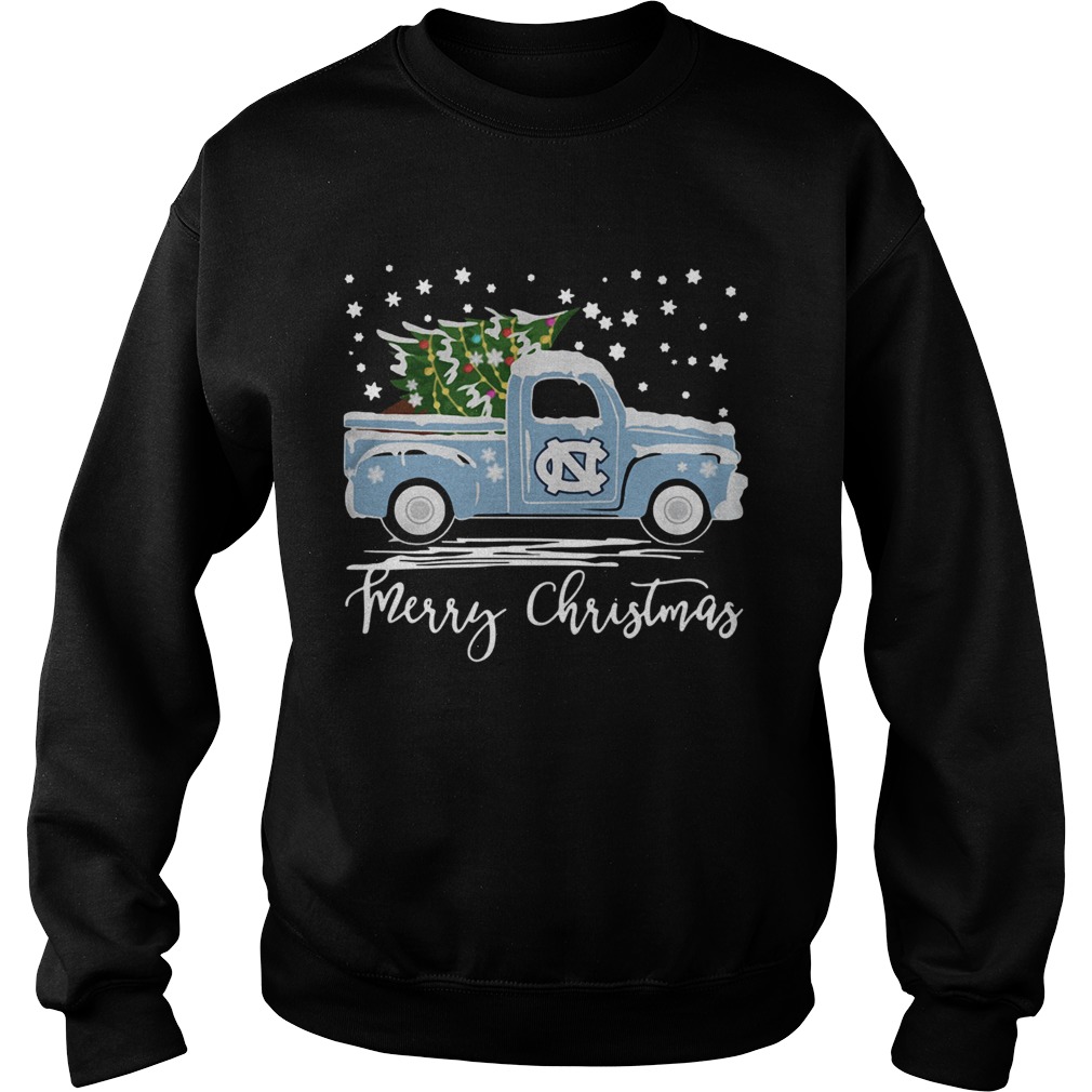 North Carolina Tar Heels Pickup Truck Merry Christmas Sweatshirt