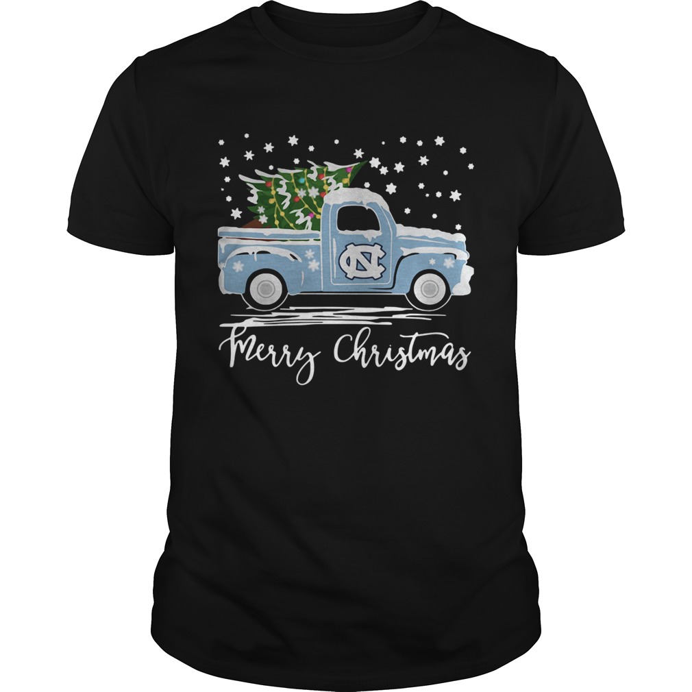 North Carolina Tar Heels Pickup Truck Merry Christmas Shirt