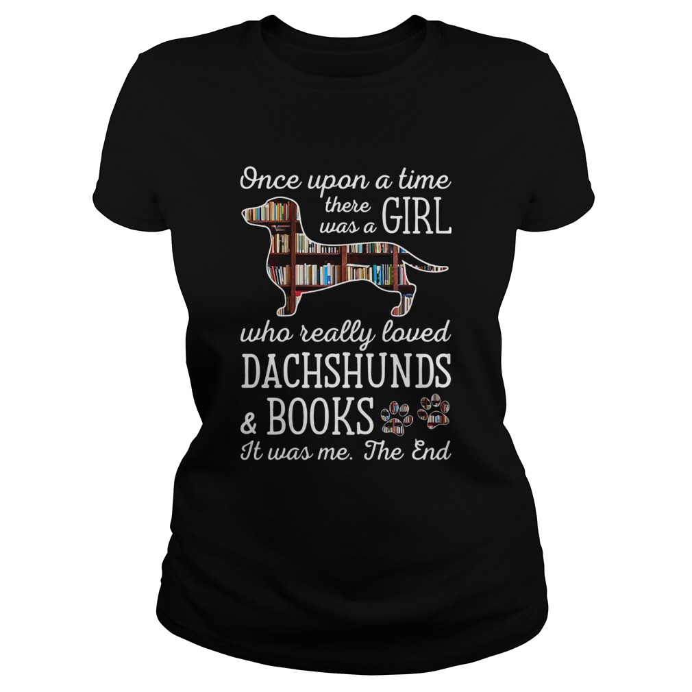 Once Upon Book And Dachshunds Crewneck Classic Ladies
