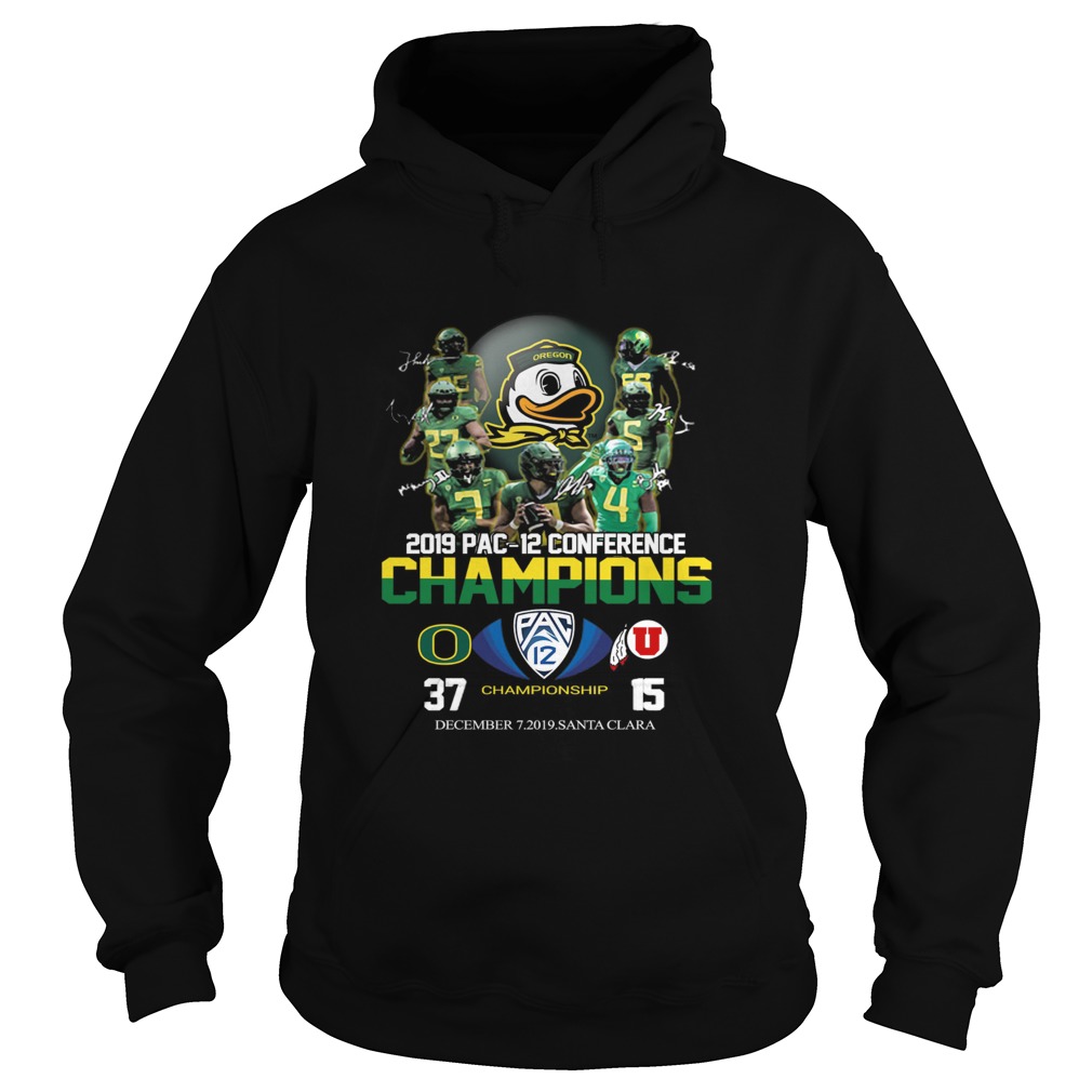 Oregon Ducks 2019 Pac 12 conference championship 37 15 Core Signatures Hoodie