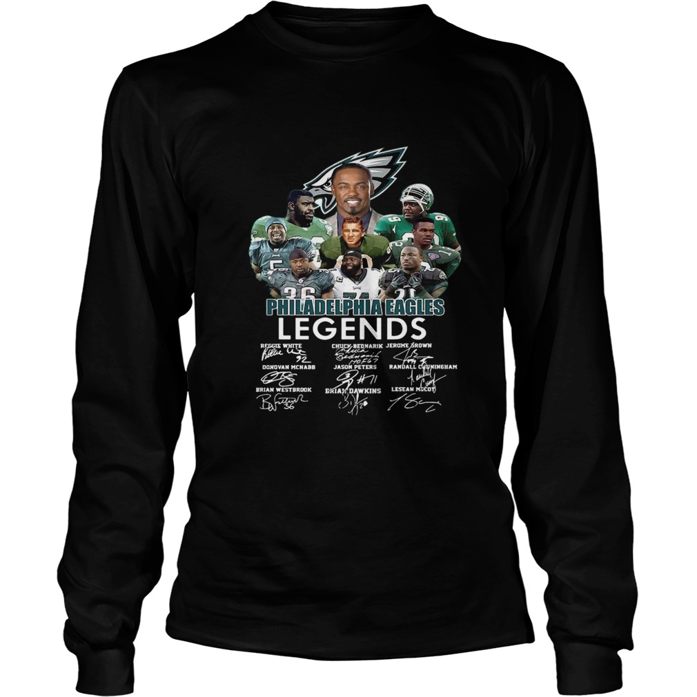 Philadelphia Eagles Legends Players Signatures LongSleeve