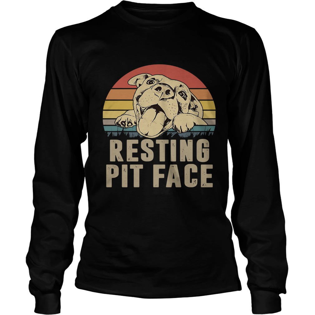 Pitbull Resting Pit Face Vintage LongSleeve