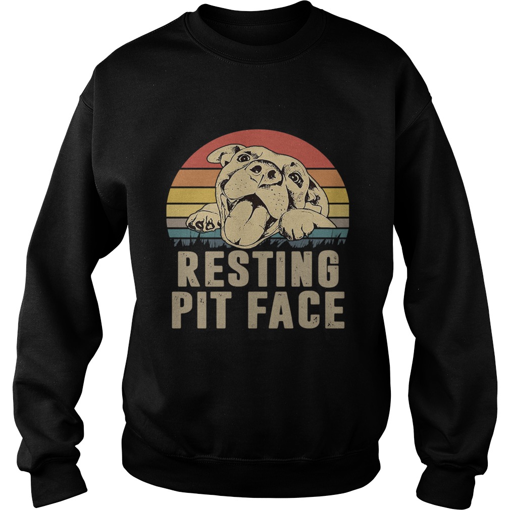 Pitbull Resting Pit Face Vintage Sweatshirt