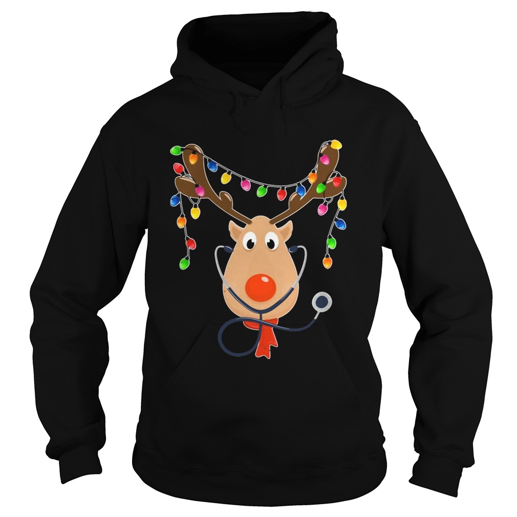 Reindeer Nurse With Stethoscope Christmas Hoodie