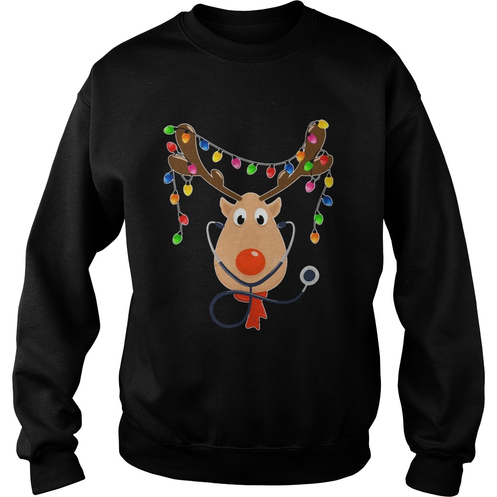 Reindeer Nurse With Stethoscope Christmas Sweatshirt