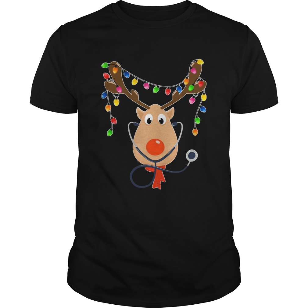 Reindeer Nurse With Stethoscope Christmas shirt