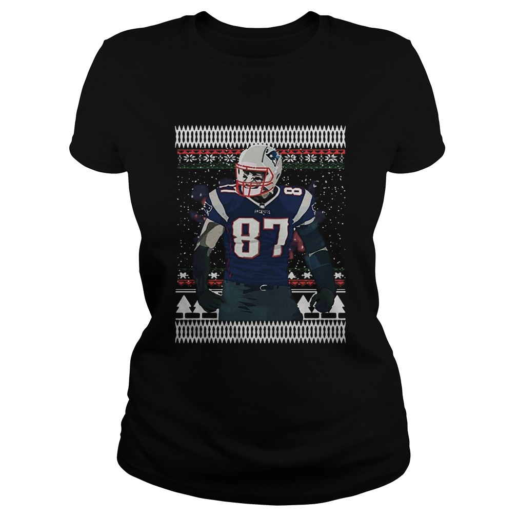 Rob Gronkowski 87 New England Patriots Ugly Christmas Classic Ladies
