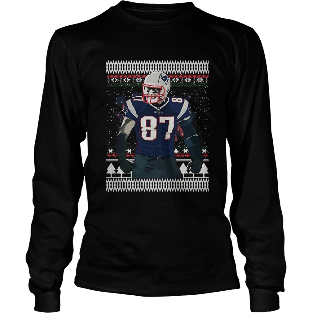 Rob Gronkowski 87 New England Patriots Ugly Christmas LongSleeve