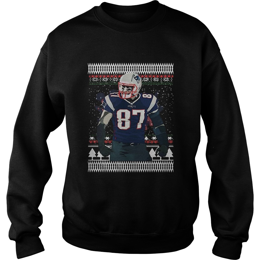 Rob Gronkowski 87 New England Patriots Ugly Christmas Sweatshirt